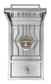 Close-up view of the WHISTLER Single Side Burner by Bonfire, designed for cooking with high BTUs and perfect for outdoor grilling.